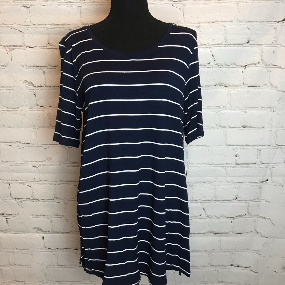 NWT Blue and White Stripe Tunic Tee